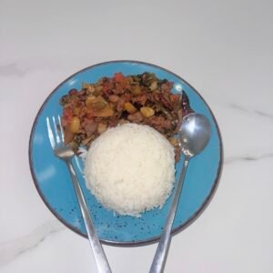 ဝက်မုန်ညှင်းချဉ်ထမင်းဖြူ [br] 腌菜炒肉盖饭