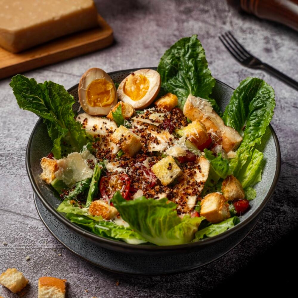 Caesar Salad with Crispy Quinoa