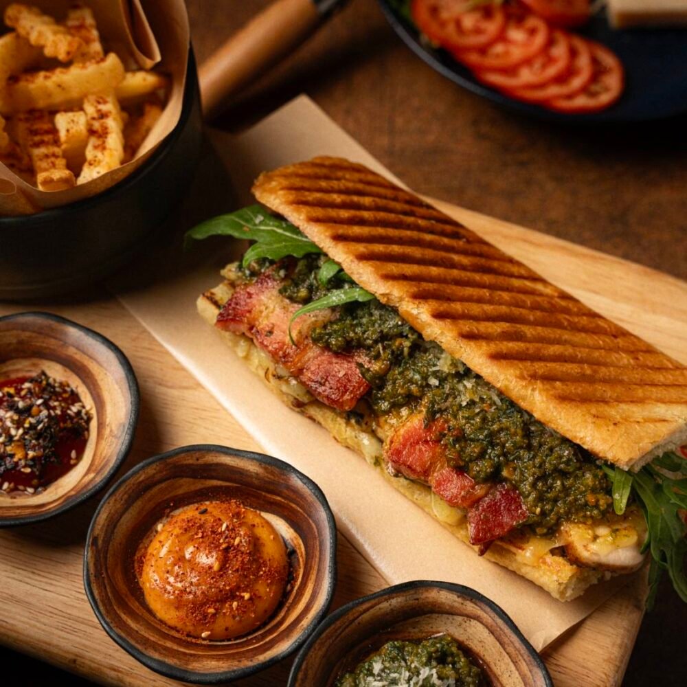 Grilled Chicken & Pancetta Panino al Pesto