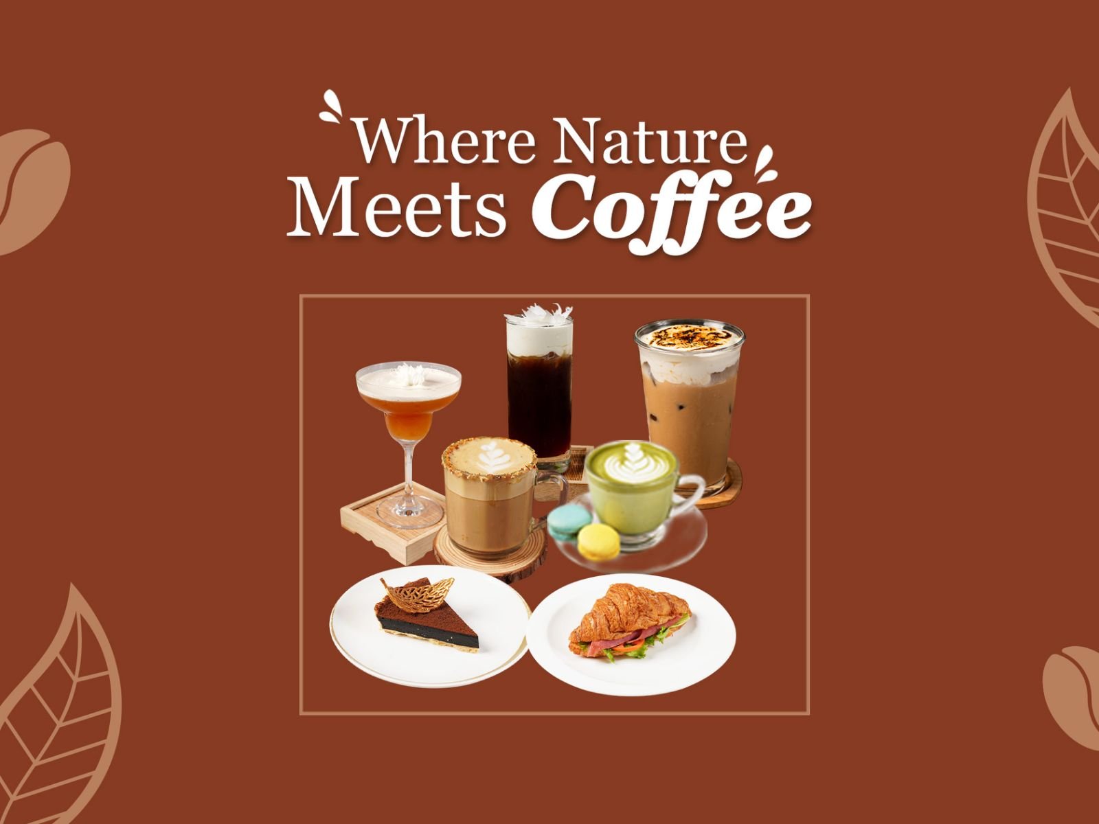 Delicious coffee, cake, and sandwich spread - Where Nature Meets Coffee