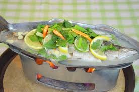 ငါးသံပုရာပေါင်း(တလား) Steamed Fish With Lime (Tilapia fish)