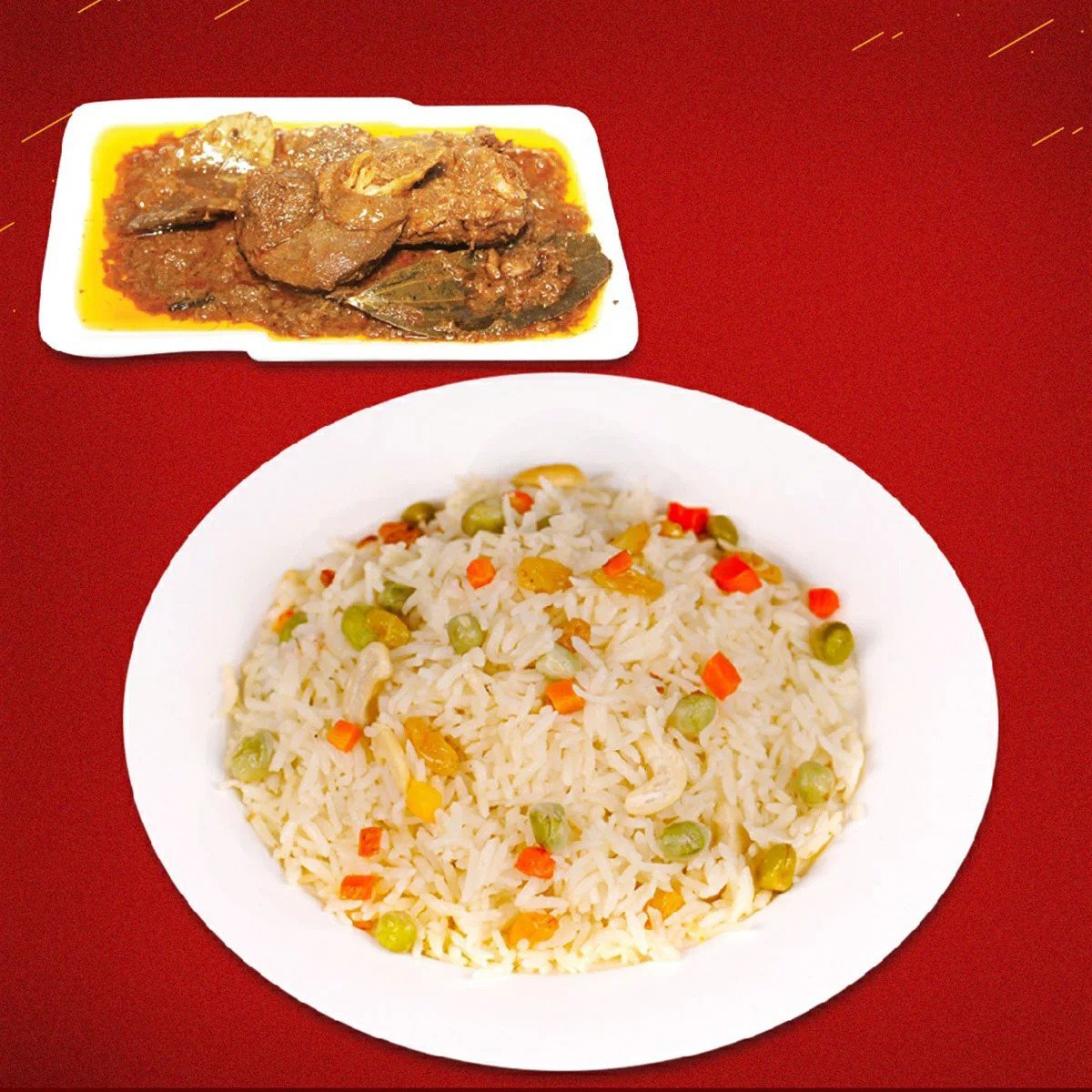 Butter Rice & Mutton Curry [br] ထောပတ်ထမင်း+ဆိတ်သား ဆီပြန်
