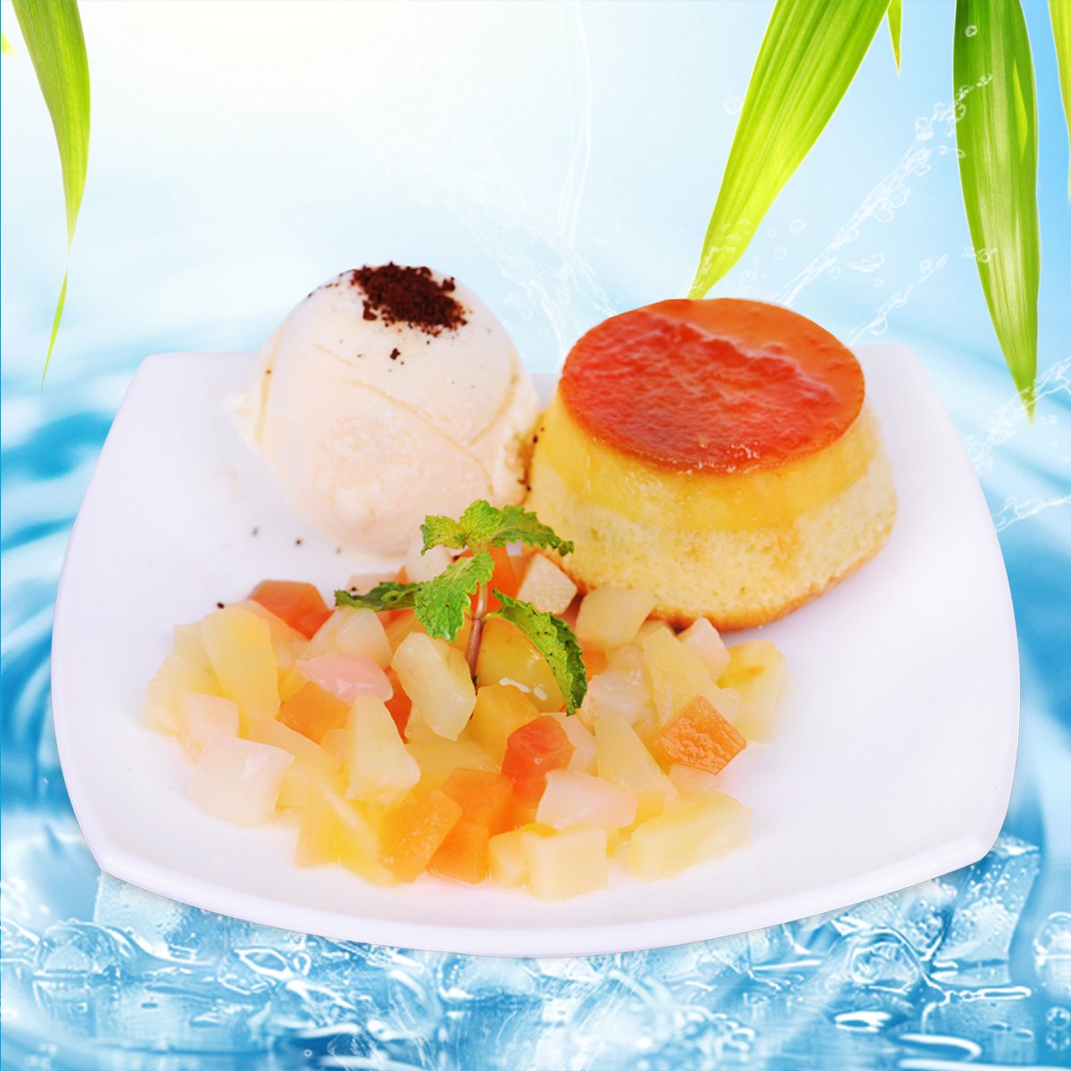 Fruit Pudding Ice Cream [br] သီးစုံပူတင်းရေခဲမုန့်