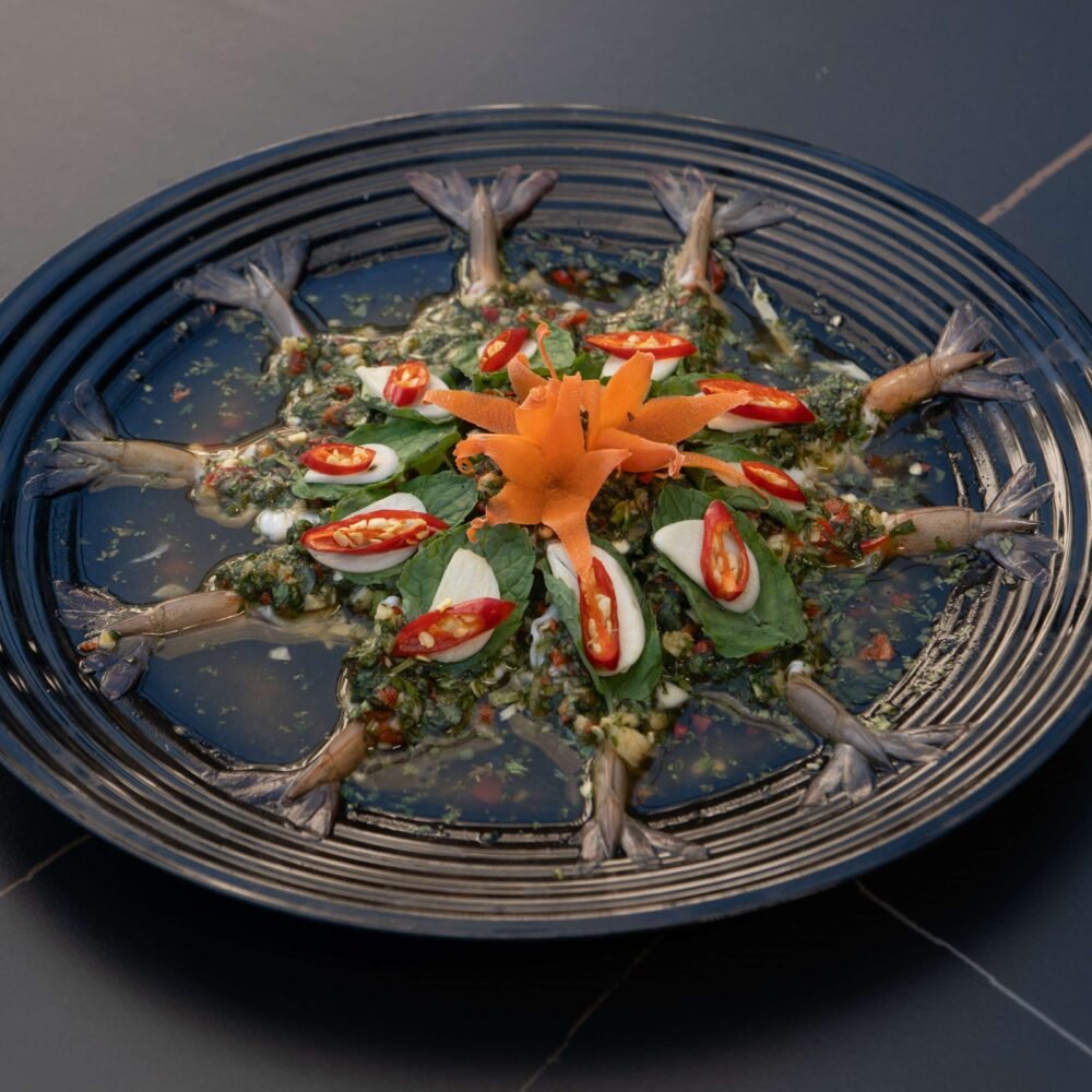 ပုဇွန်အစိမ်းသုပ်[br]Raw Prawn Spicy Salad