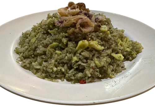 ငပိထမင်းကြော် (ရေဘဝဲ/ပုဇွန်/ကင်းမွန်/ကြက်သား)