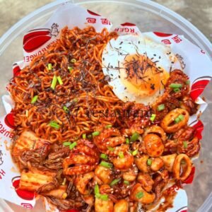Spicy ခေါက်ဆွဲ၊ Spicy Seafood၊ ကြက်ဉ၊ ကင်ချီ၊ ရေညှို