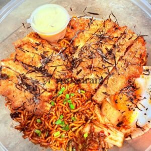 Spicy ခေါက်ဆွဲ၊ Spicy ကြက် ပြားကြော်၊ ကြက်ဉ၊ ကင်ချီ၊ ရေညှို